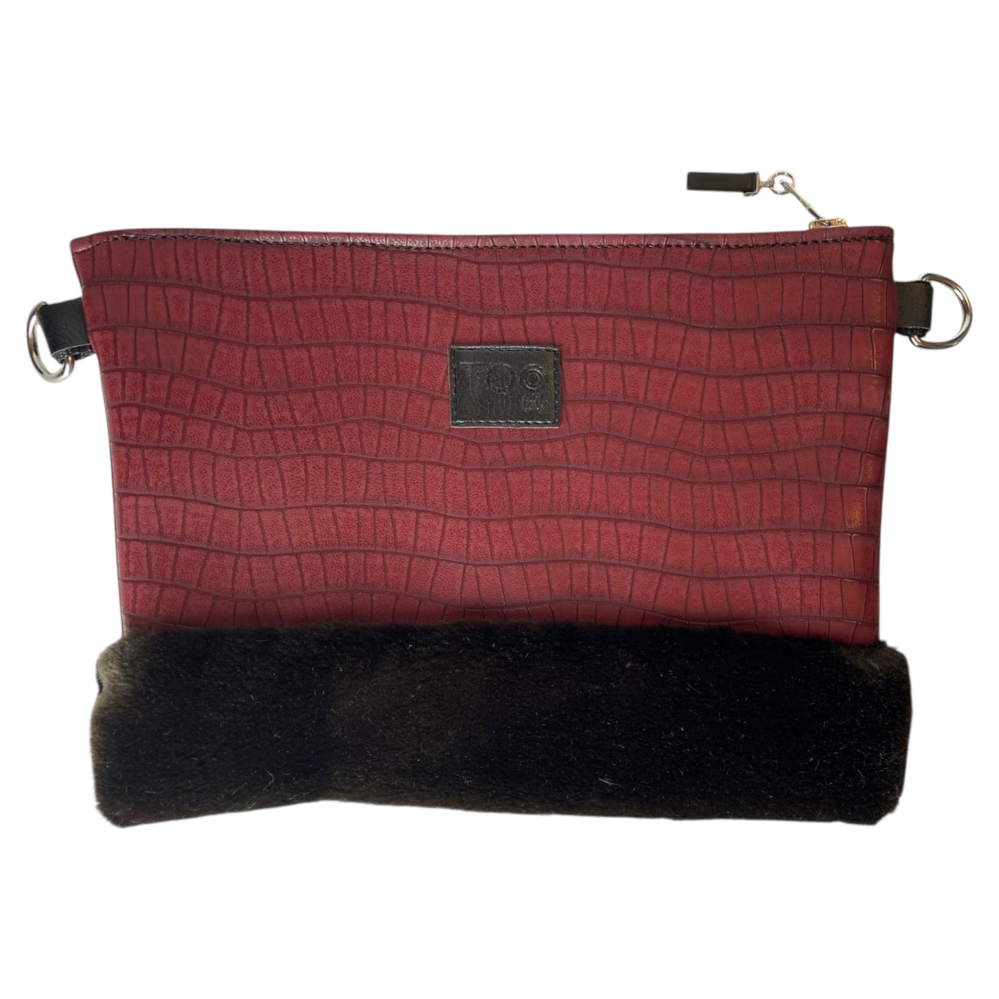 Tracollina Bordeaux & Black  - Pochette donna a mano e tracolla