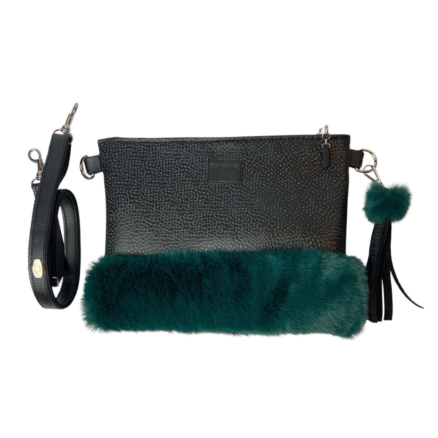 Tracollina Black & Verde Bosco  - Pochette donna a mano e tracolla