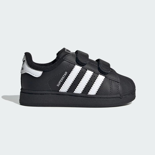 Adidas Originals Superstar II Infant Sneakers Bambini Nere Velcro Punta Conchiglia - JI3991