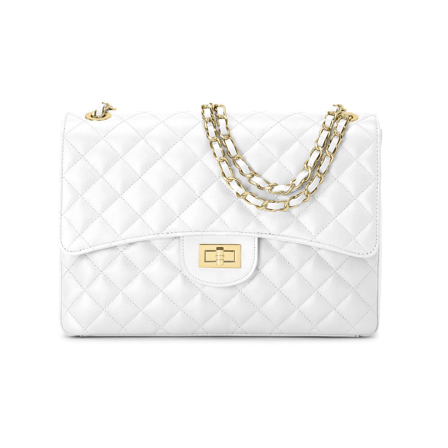 Borsa Donna a Spalla Bianca, in Vera Pelle, Made In Italy, Vivienne