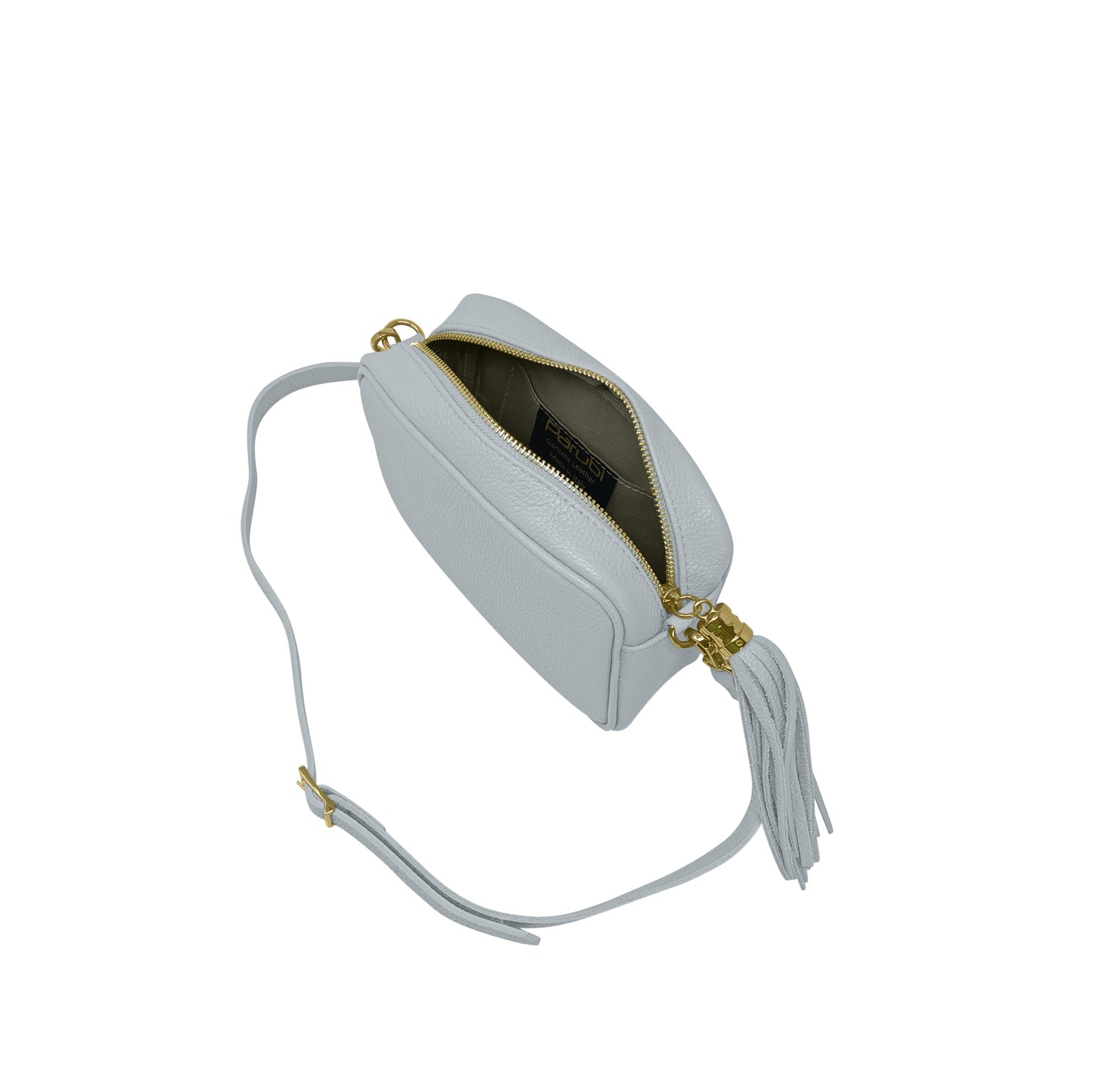 Borsa Donna a Tracolla Blu Celeste, In Vera Pelle, Made in Italy, Anastasia