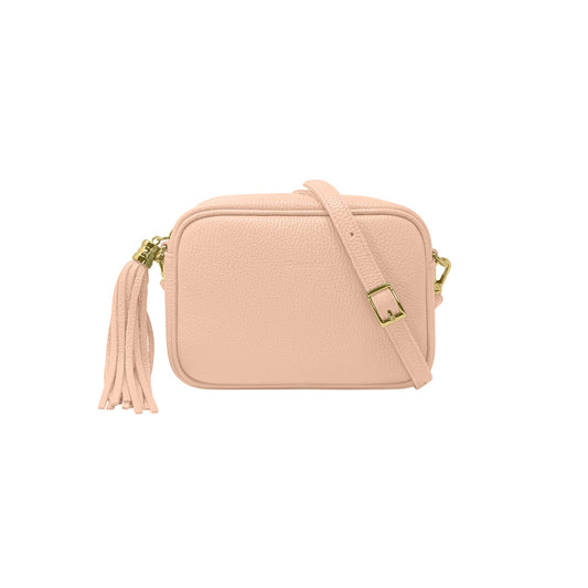 Borsa Donna a Tracolla Rosa Cipria, In Vera Pelle, Made in Italy, Anastasia