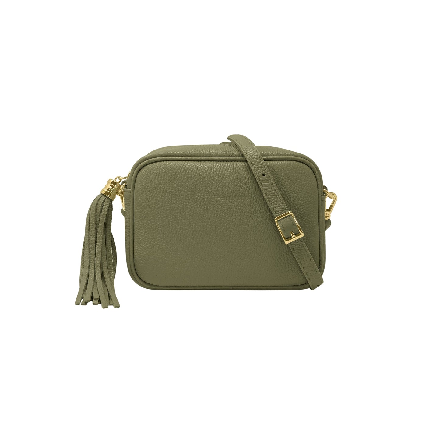 Borsa Donna a Tracolla Verde Militare, In Vera Pelle, Made in Italy, Anastasia