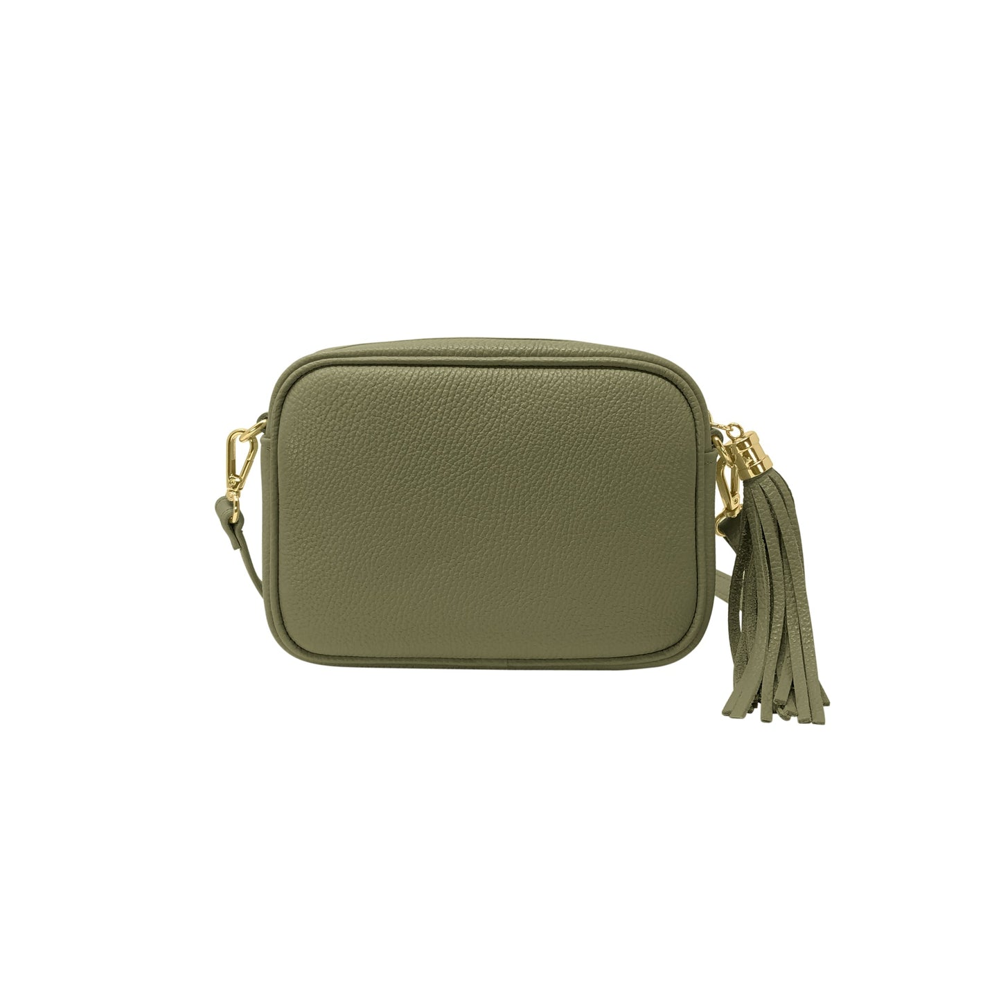 Borsa Donna a Tracolla Verde Militare, In Vera Pelle, Made in Italy, Anastasia