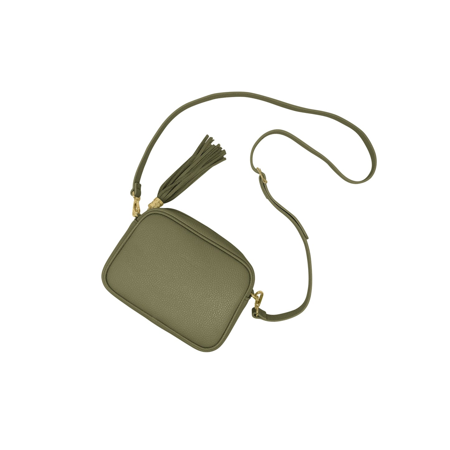 Borsa Donna a Tracolla Verde Militare, In Vera Pelle, Made in Italy, Anastasia