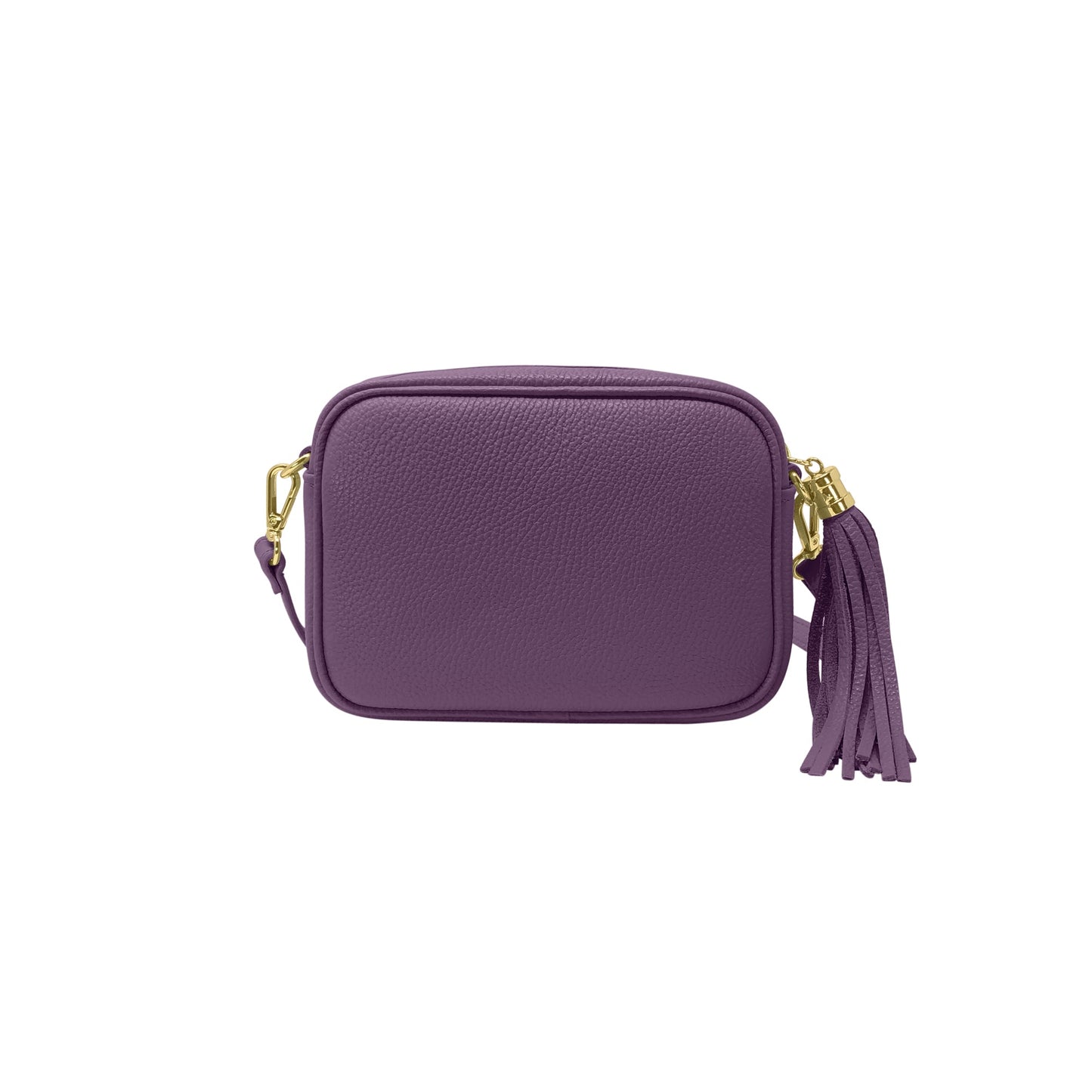 Borsa Donna a Tracolla Viola, In Vera Pelle, Made in Italy, Anastasia