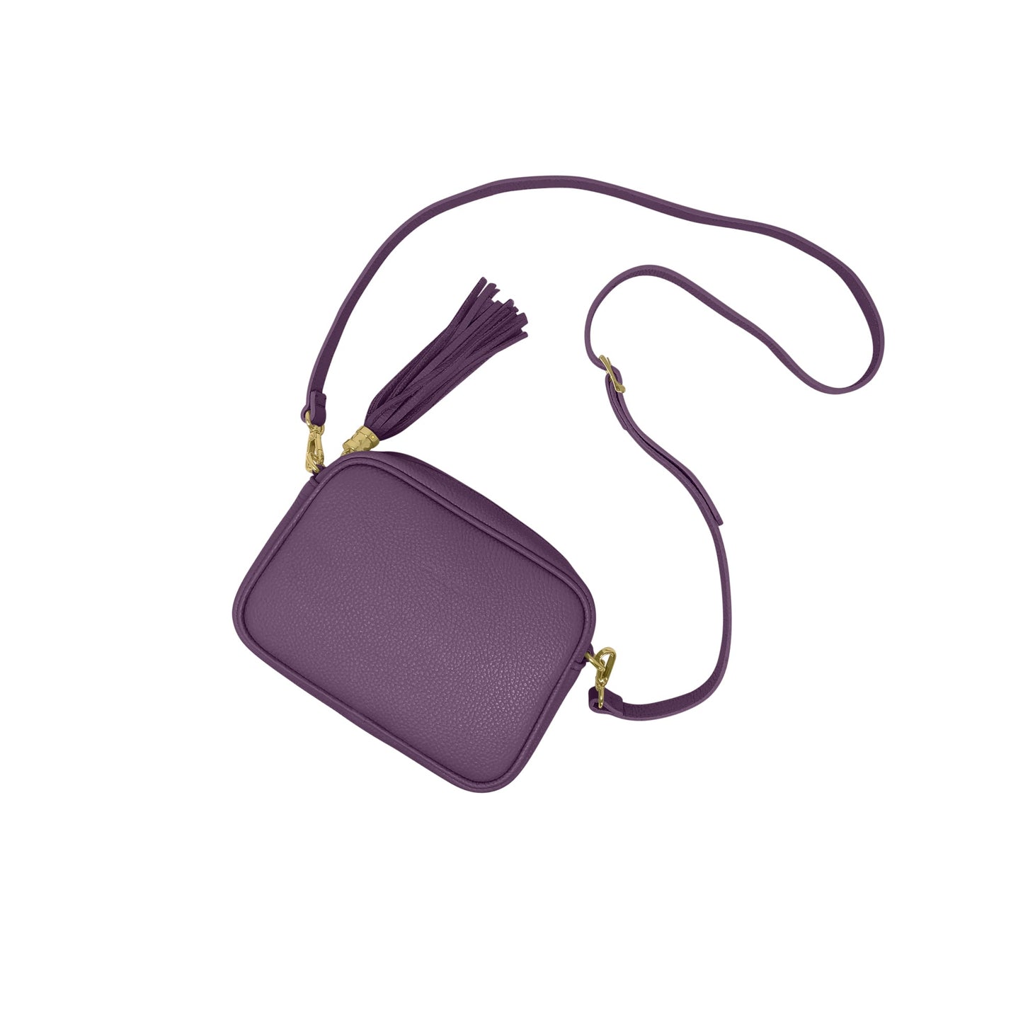 Borsa Donna a Tracolla Viola, In Vera Pelle, Made in Italy, Anastasia