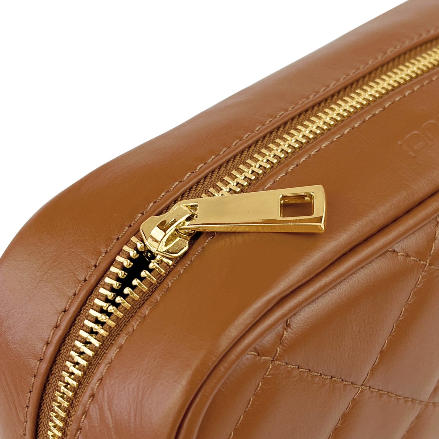 Borsa Donna a Tracolla Trapuntata Cuoio Marrone, In Vera Pelle, Made in Italy, Nora