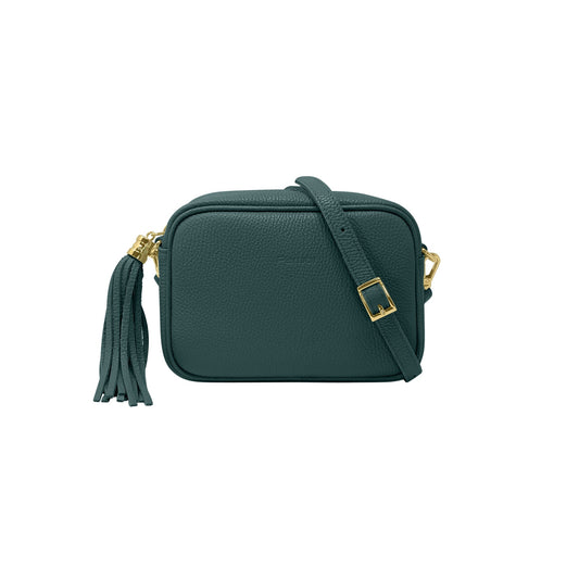 Borsa Donna a Tracolla Verde Petrolio, In Vera Pelle, Made in Italy, Anastasia