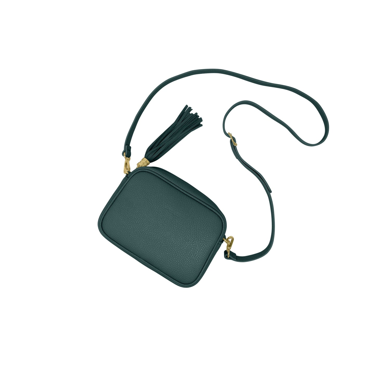 Borsa Donna a Tracolla Verde Petrolio, In Vera Pelle, Made in Italy, Anastasia