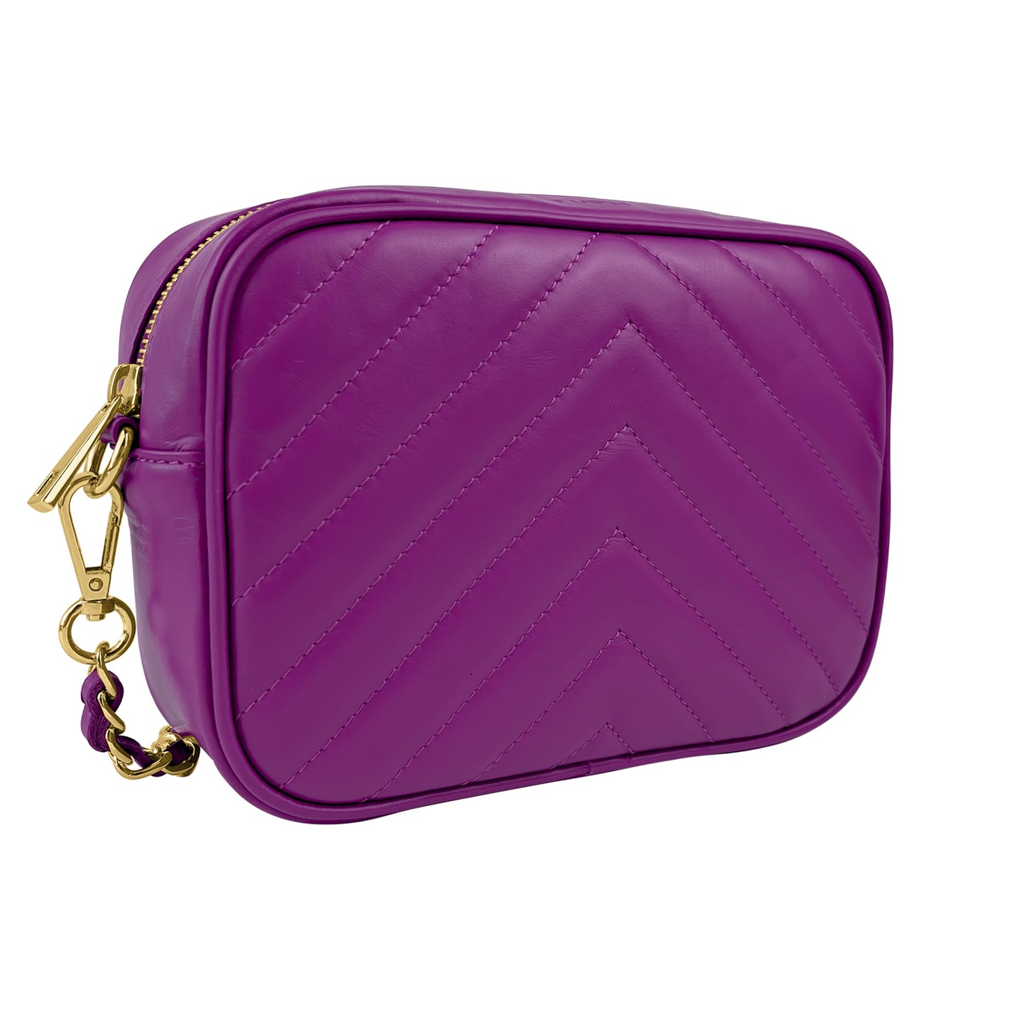 Borsa Donna a Tracolla, In Vera Pelle Trapuntata, Made in Italy, Modello Lola