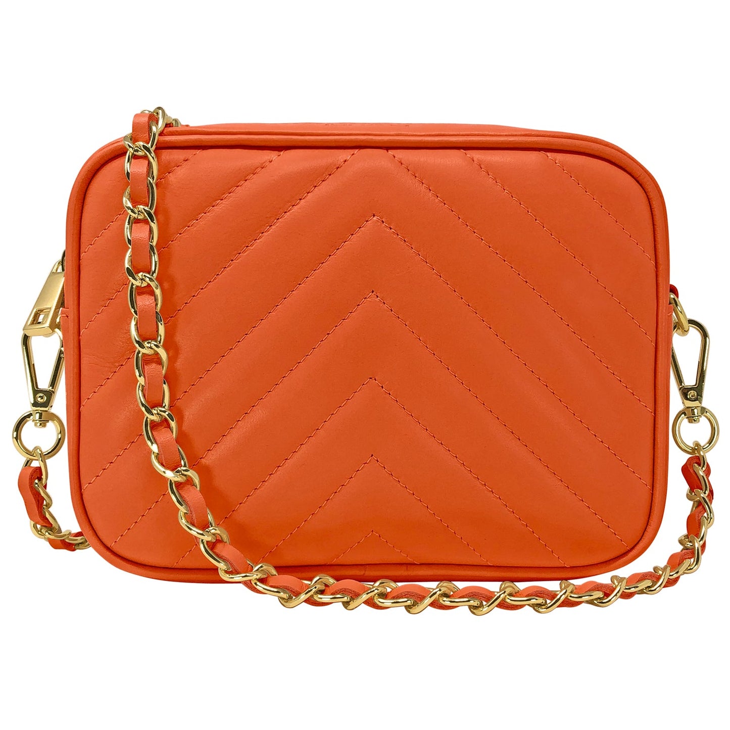 Borsa Donna a Tracolla, In Vera Pelle Trapuntata, Made in Italy, Modello Lola