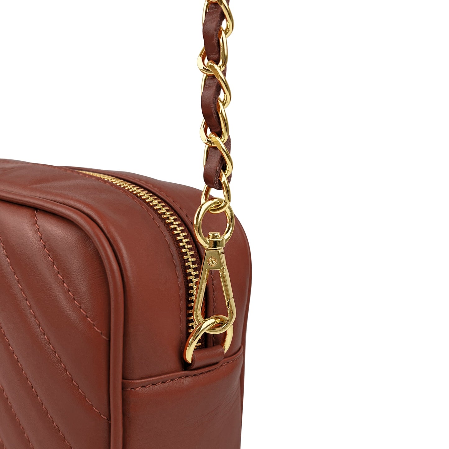 Borsa Donna a Tracolla, In Vera Pelle Trapuntata, Made in Italy, Modello Lola