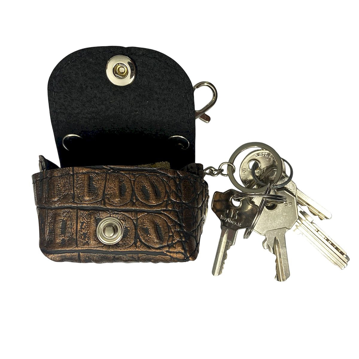 Micro bag cocco marrone - micro borsa Portachiavi Charm in PVC