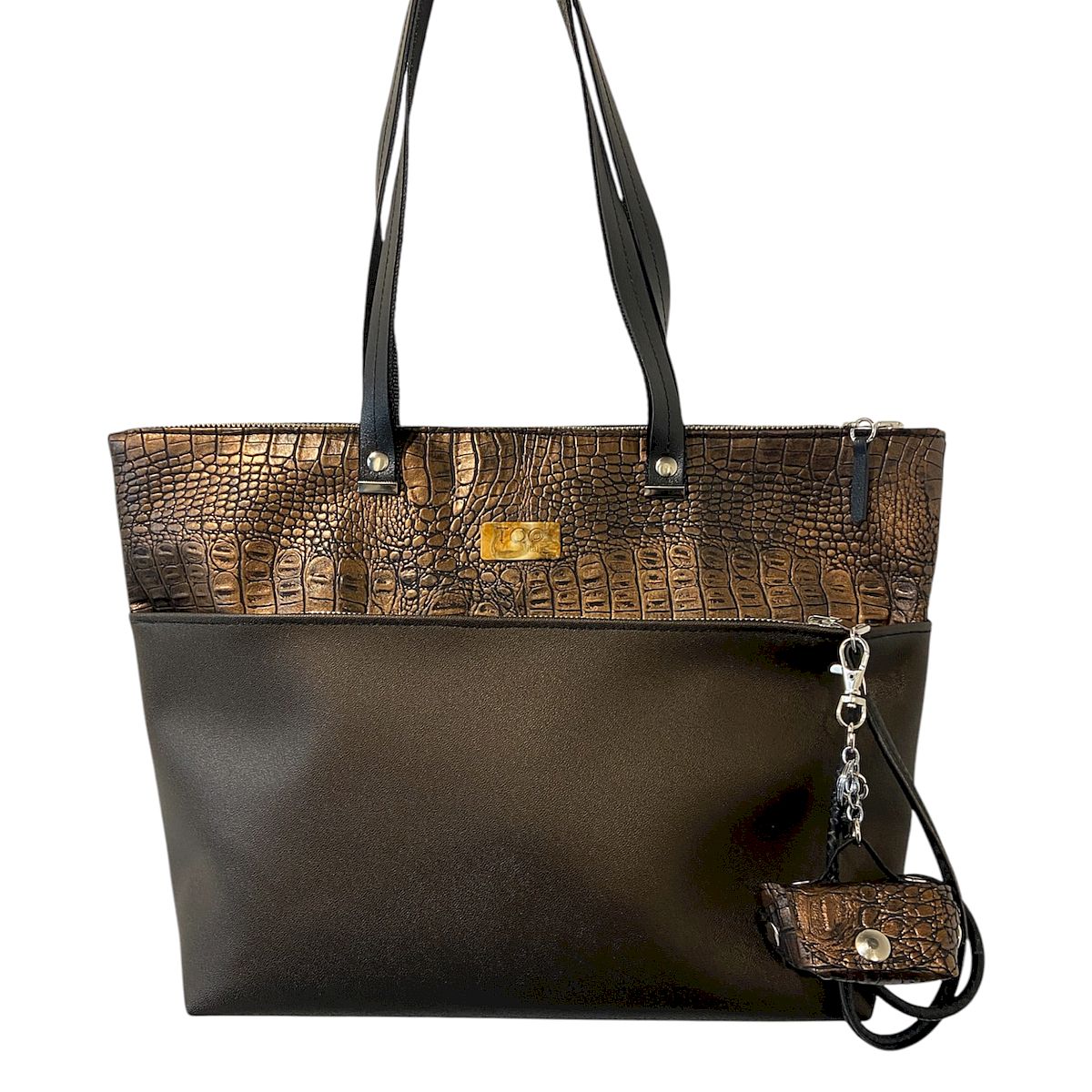 Micro bag cocco marrone - micro borsa Portachiavi Charm in PVC