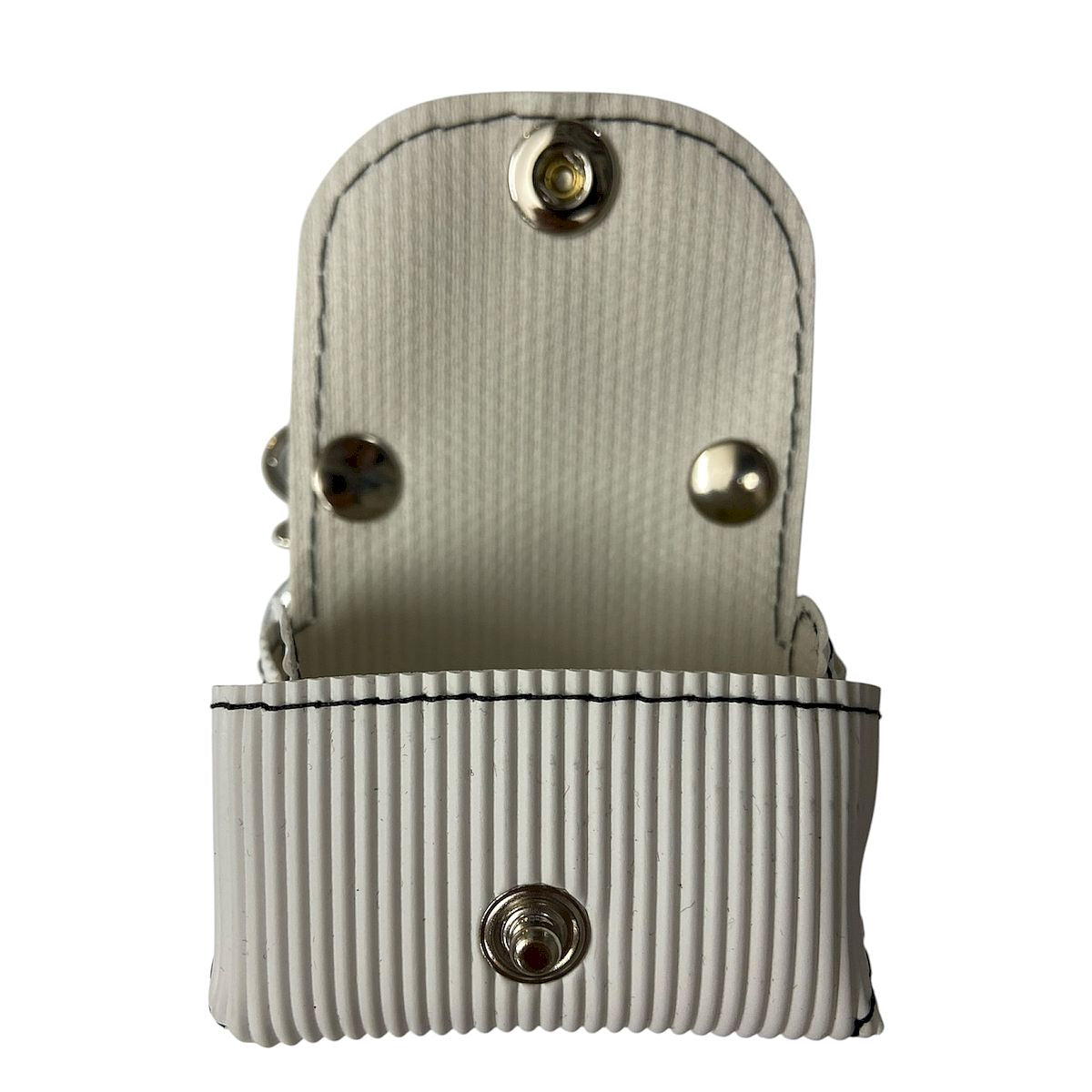 Micro bag bianco rigatino - micro borsa Portachiavi Charm in PVC