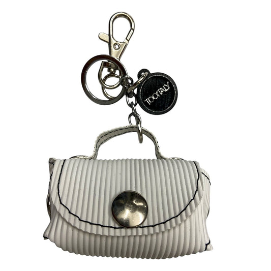 Micro bag bianco rigatino - micro borsa Portachiavi Charm in PVC