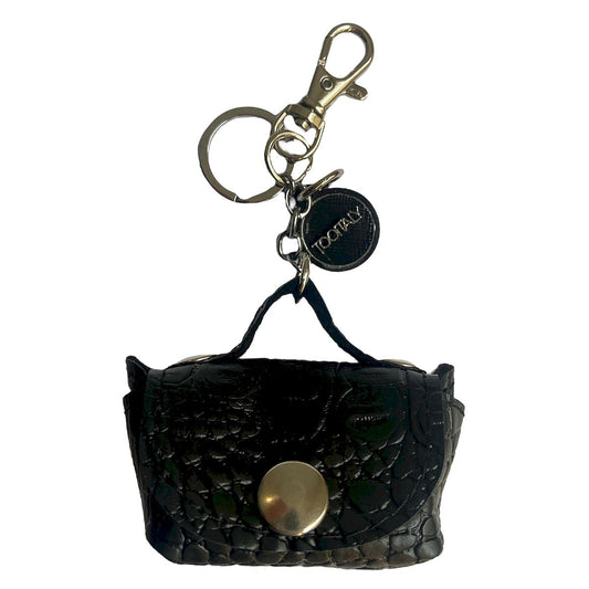 Micro bag cocco nera- micro borsa Portachiavi Charm in PVC