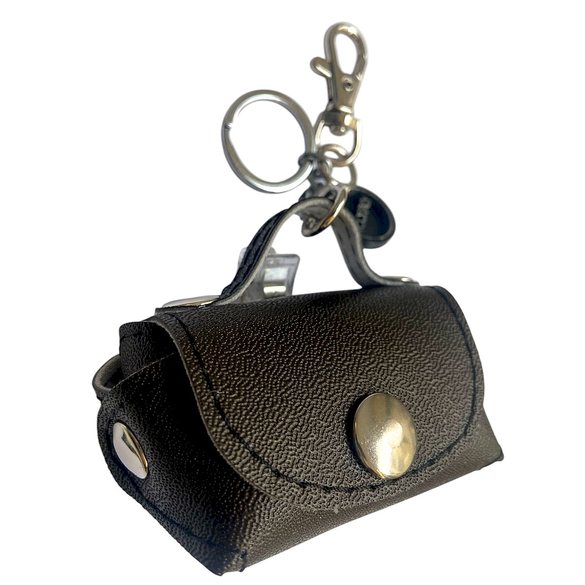 Micro bag nero satinato - micro borsa Portachiavi Charm in PVC