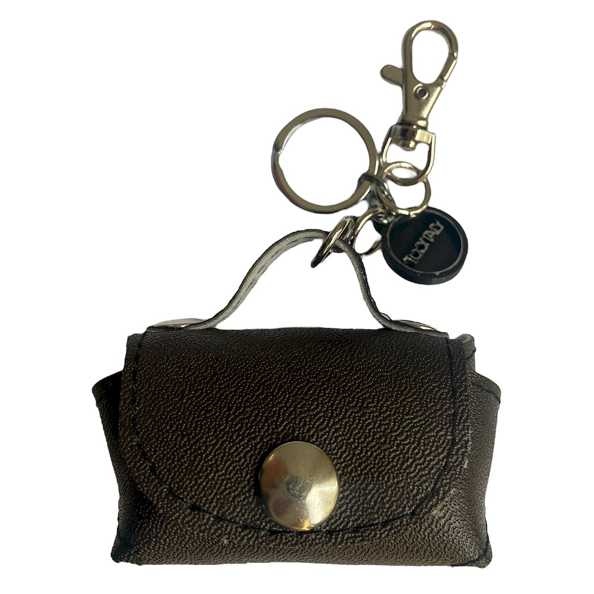 Micro bag nero satinato - micro borsa Portachiavi Charm in PVC