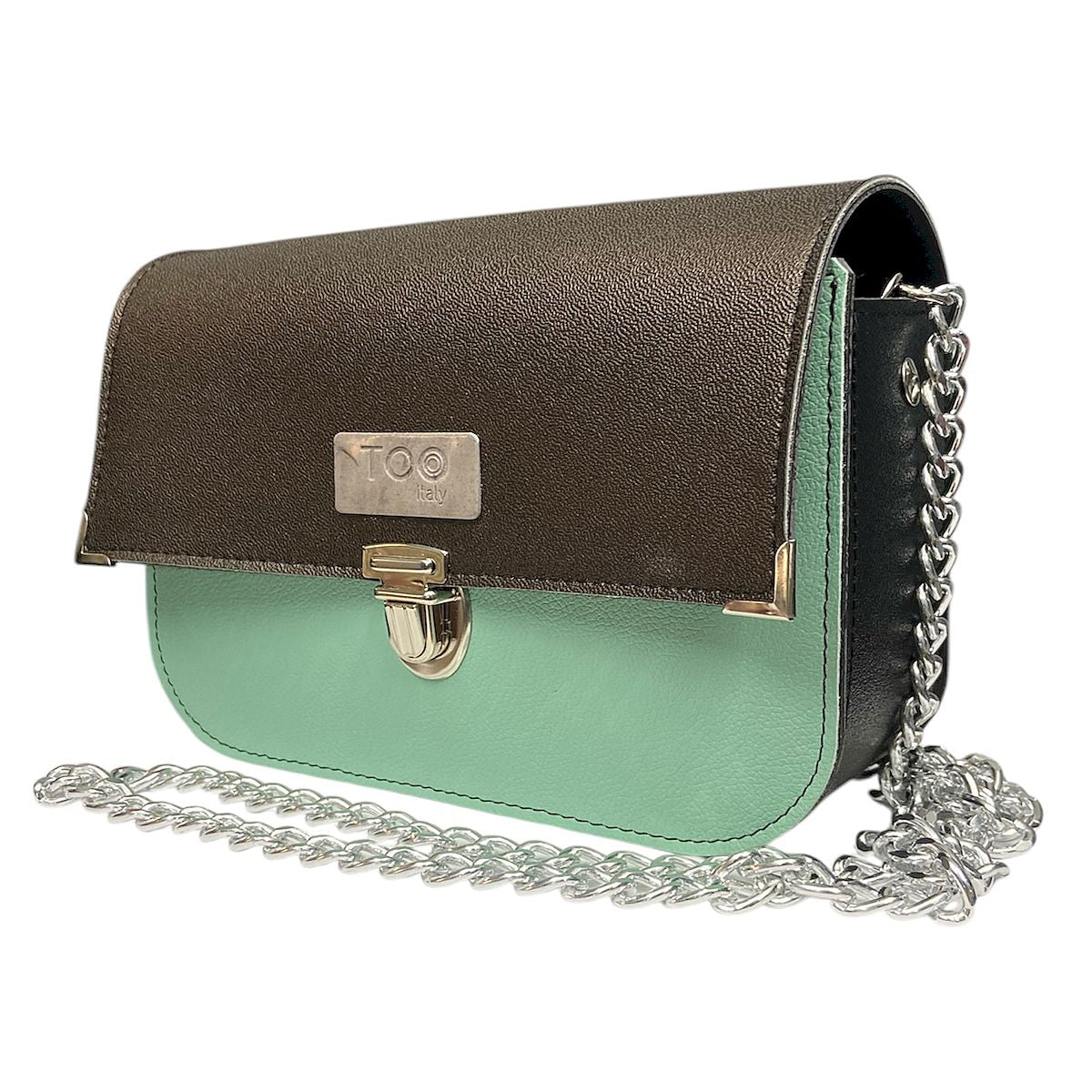 Chicca Maxi Acquamarina - Borsa donna a tracolla in pelle artificiale