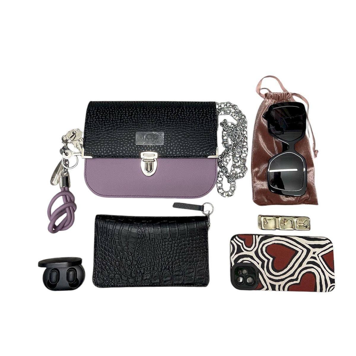 Chicca Maxi Lilla - Borsa donna a tracolla in pelle artificiale