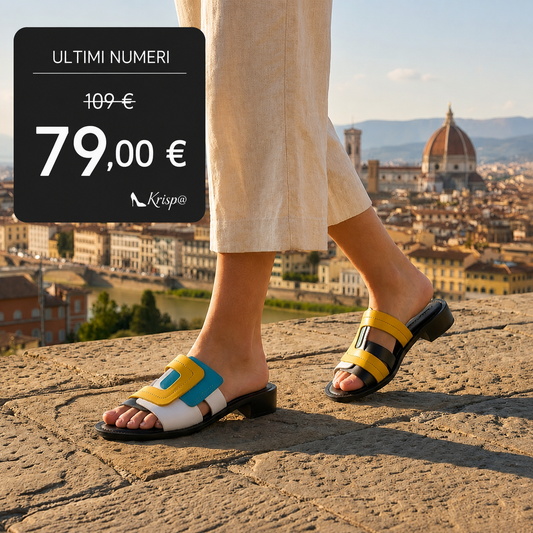 Sabot Donna Jane Tricolore in Pelle - L'Angolo del Cuoio Firenze