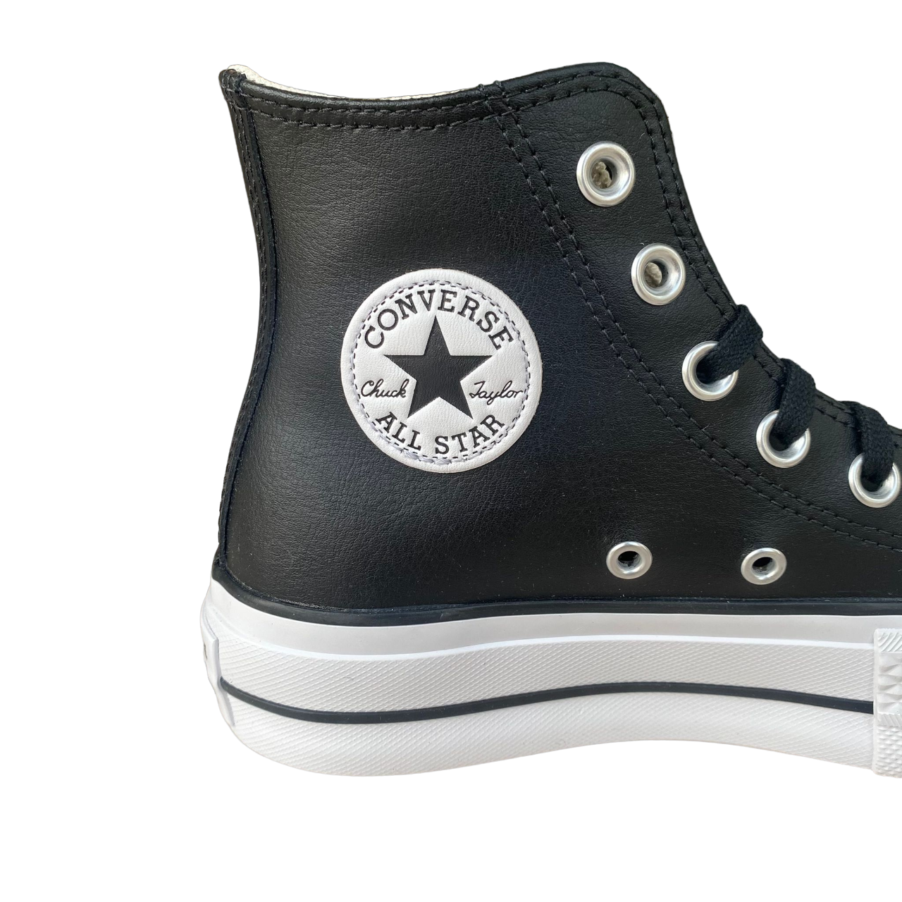Converse All Star Chuck Taylor 561675C Donna Nera - Sneakers Alta Pelle Platform