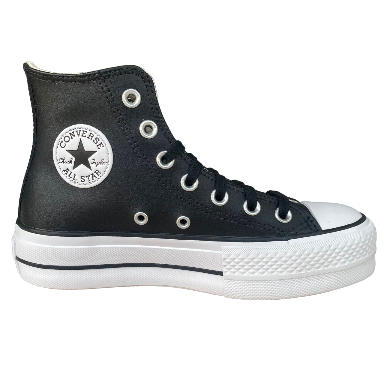 Converse All Star Chuck Taylor 561675C Donna Nera - Sneakers Alta Pelle Platform