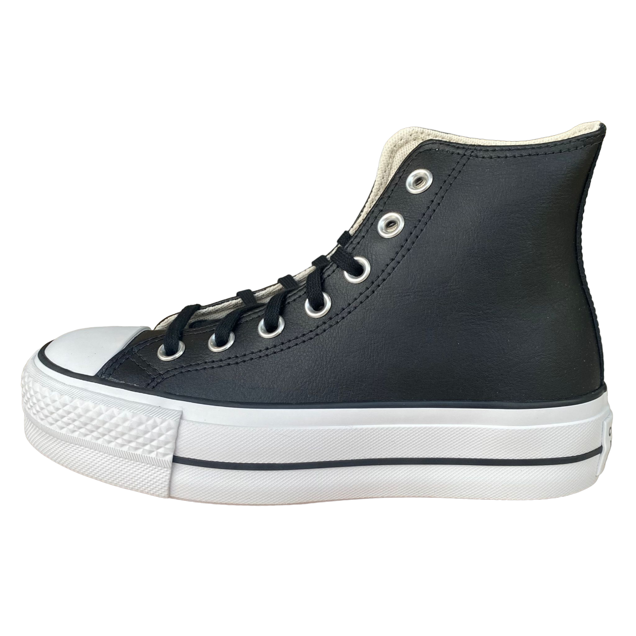 Converse All Star Chuck Taylor 561675C Donna Nera - Sneakers Alta Pelle Platform