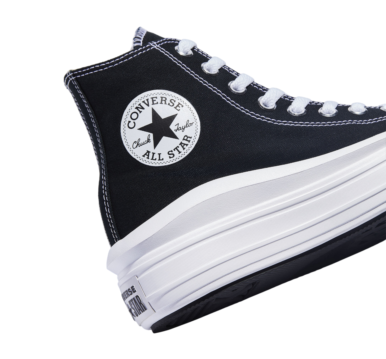 Converse Chuck Taylor All Star Move Sneakers Platform Donna Nero Bianco - 568497C
