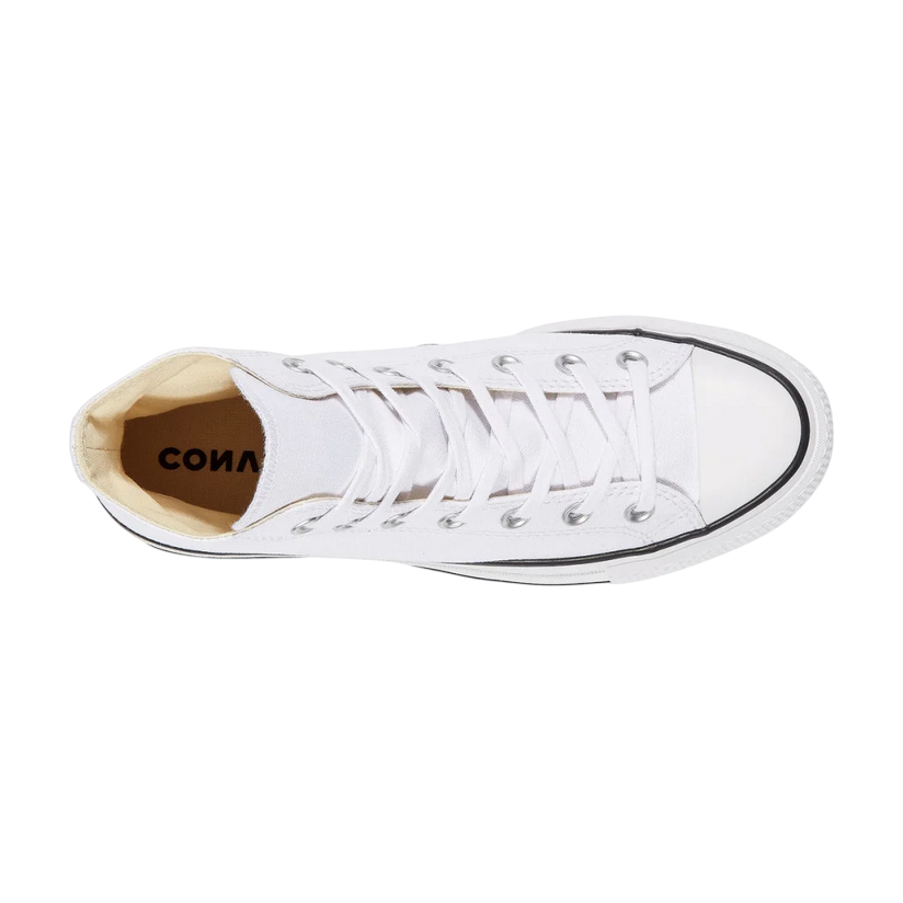 Converse scarpa sneakers in tela da donna con zeppa Chuck Taylor All Star LIFT 560846C bianco