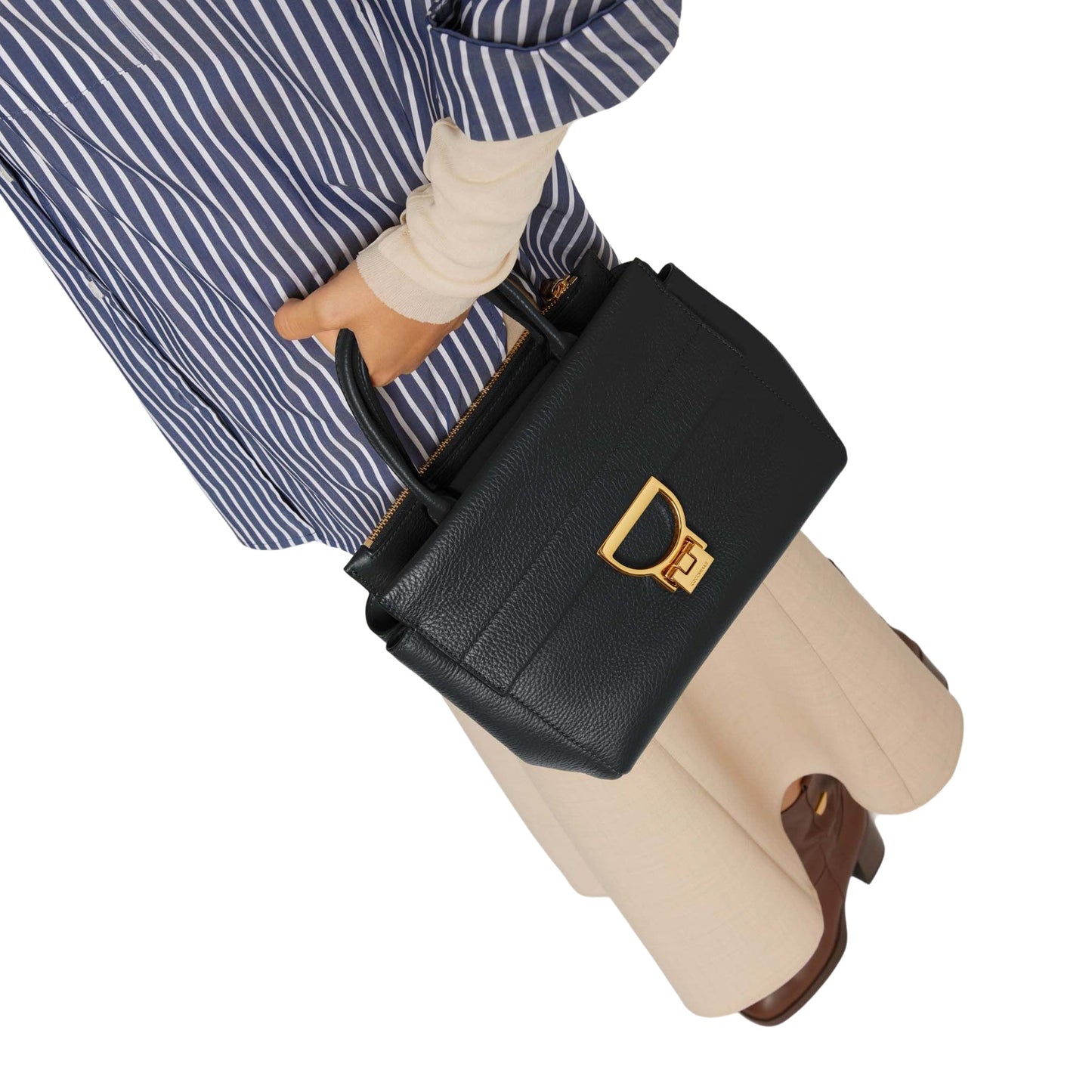 COCCINELLE Borsa Donna a Mano con Tracolla Nera, In Vera Pelle ,Arlettis Medium