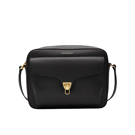 COCCINELLE Borsa Donna a Tracolla Nera, In Vera Pelle, Beat Soft Media