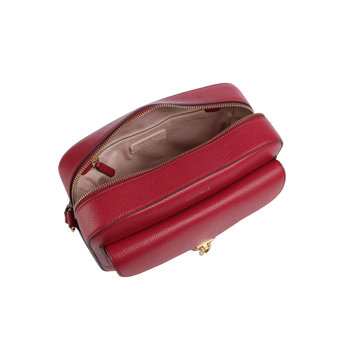 COCCINELLE Borsa Donna a Tracolla Rossa, In Vera Pelle, Beat Soft Media