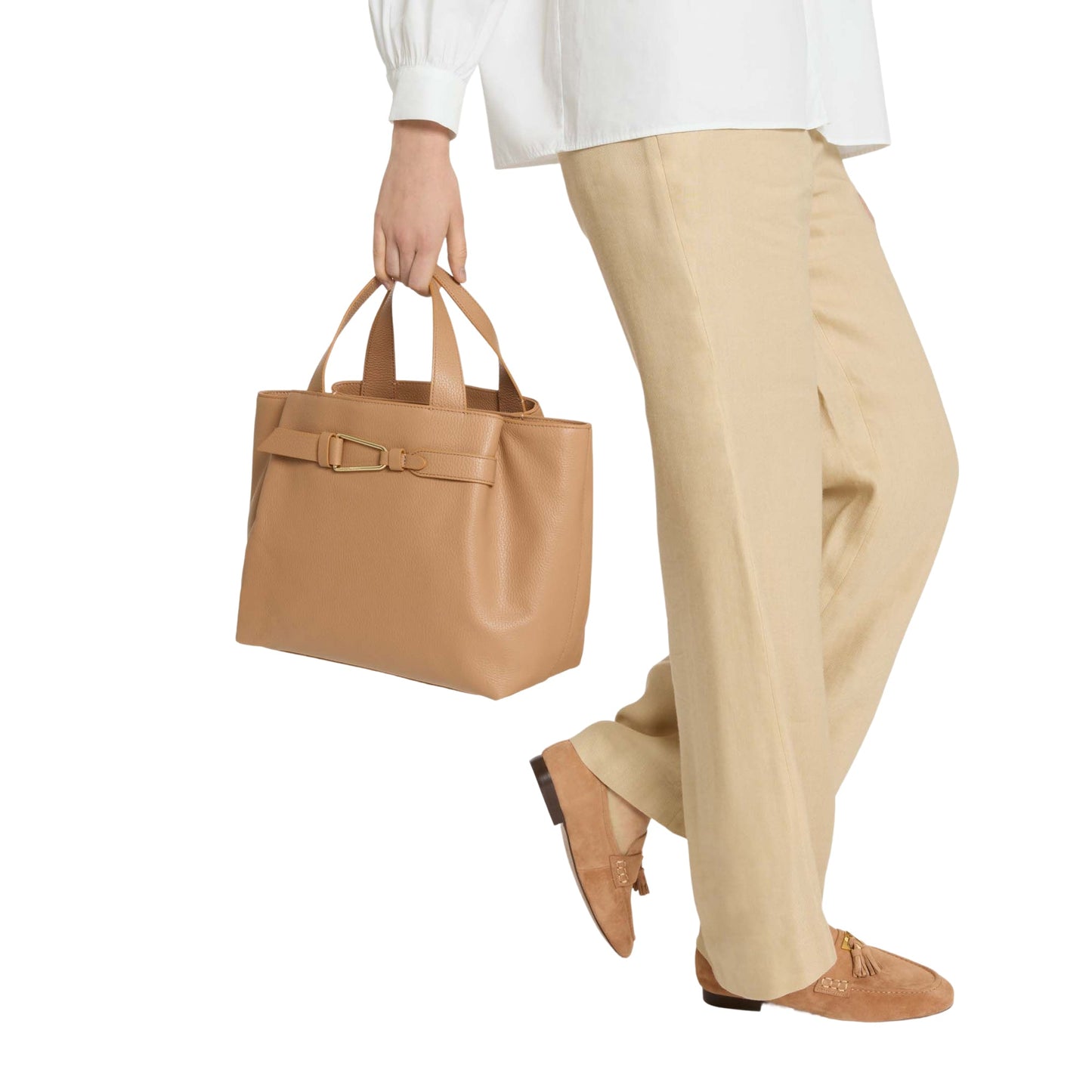 COCCINELLE Borsa Donna a Mano con Tracolla Marrone, In Vera Pelle, Malory Medium