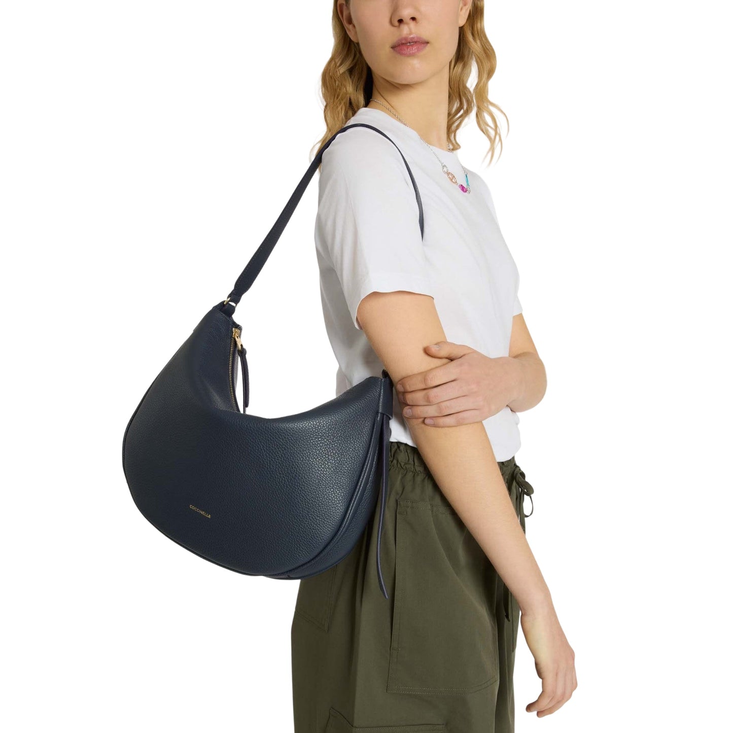 COCCINELLE Borsa Donna Hobo a Spalla Marrone, In Vera Pelle, C-Easy Medium