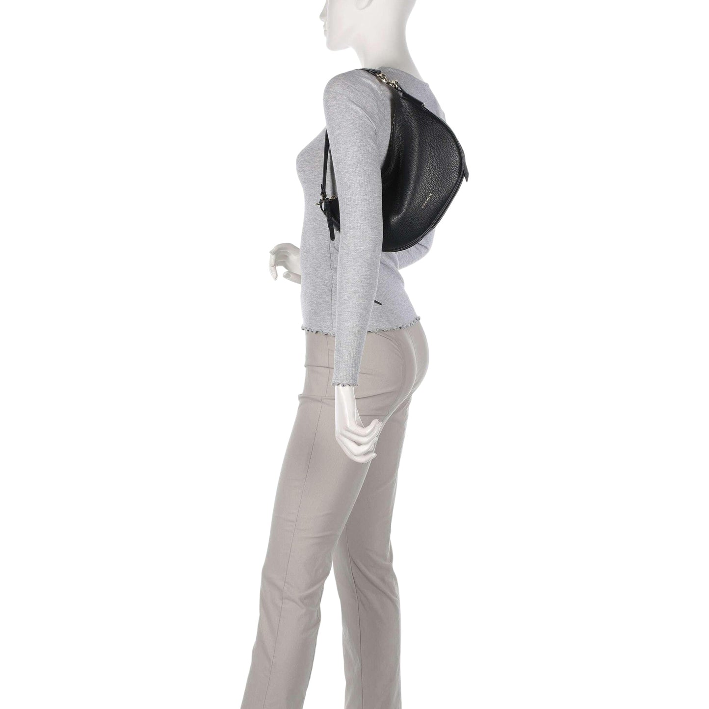 COCCINELLE Borsa Donna a Spalla Nera con Tracolla, In Vera Pelle, C-Easy