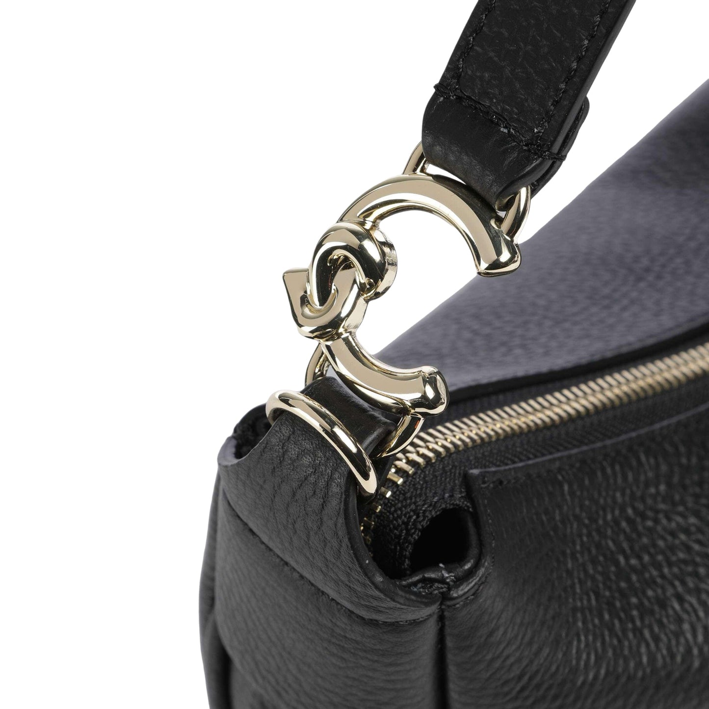 COCCINELLE Borsa Donna a Spalla Nera con Tracolla, In Vera Pelle, C-Easy