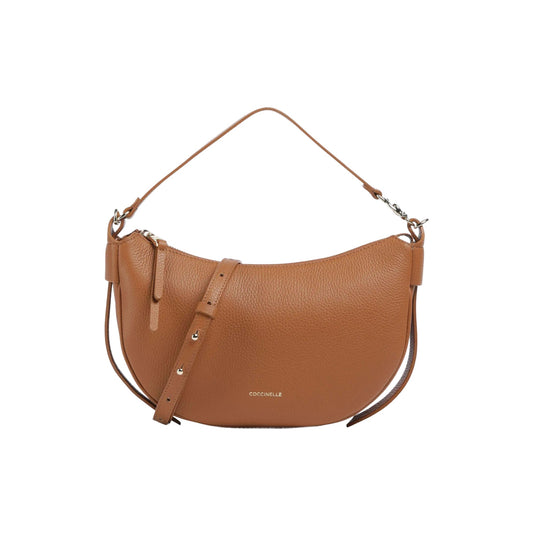 COCCINELLE Borsa Donna a Spalla Marrone con Tracolla, In Vera Pelle, C-Easy