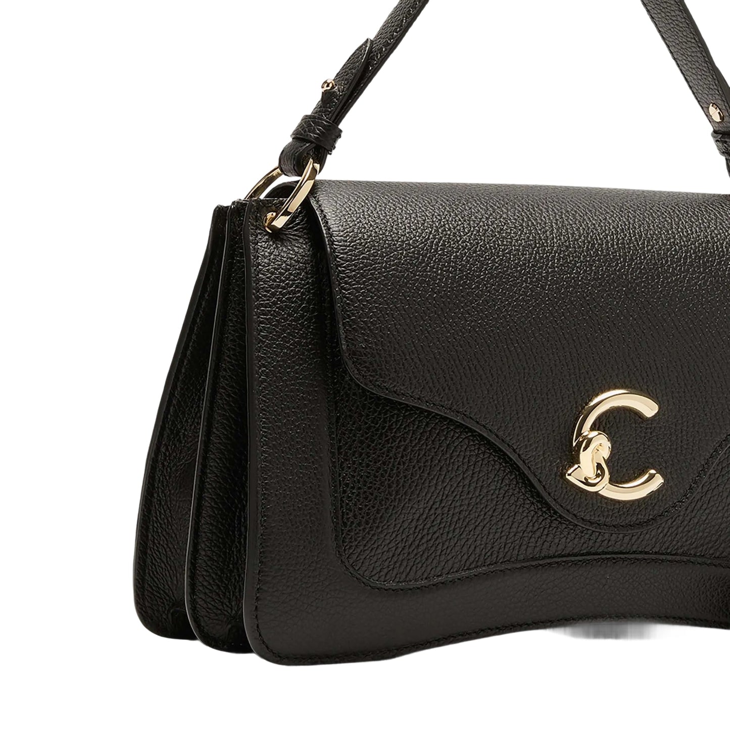 COCCINELLE Borsa Donna a Mano Nera con Tracolla, In Vera Pelle, C-Me Medium