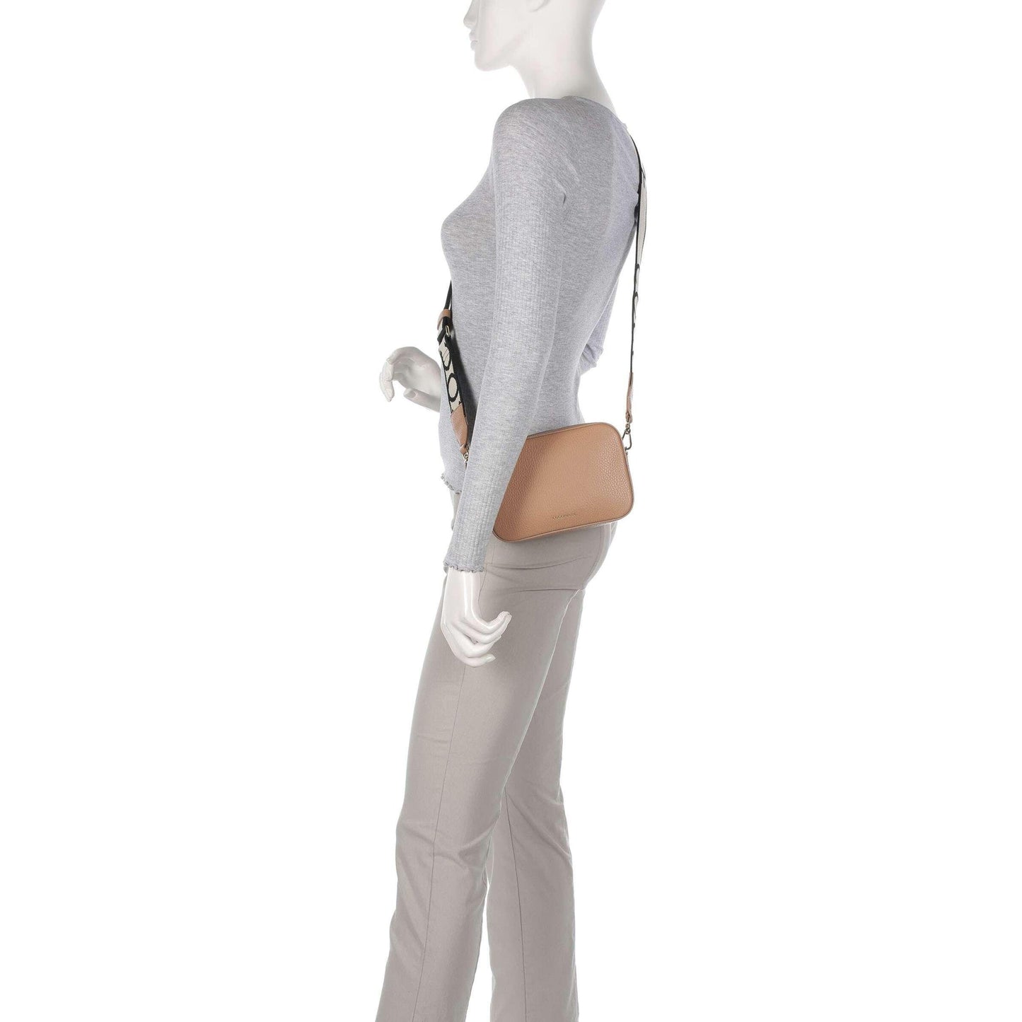 COCCINELLE Borsa Donna a Tracolla Marrone, In Vera Pelle, Tebe Mini