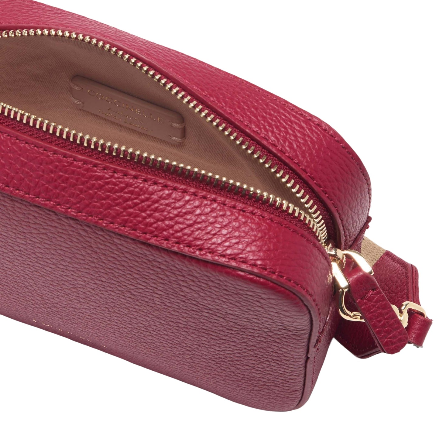 COCCINELLE Borsa Donna a Tracolla Rossa, In Vera Pelle, Tebe Mini