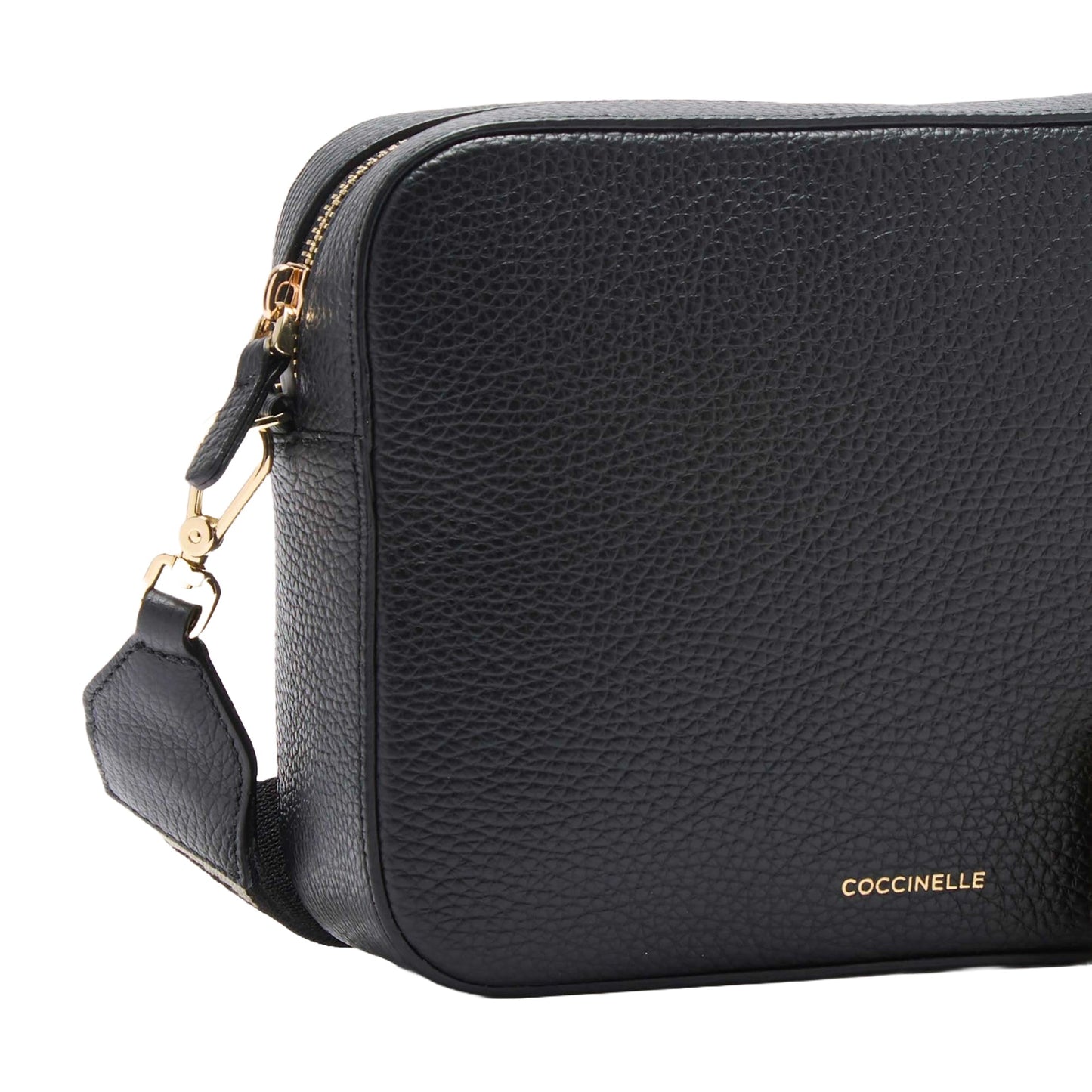 COCCINELLE Borsa Donna a Tracolla Nera, In Vera Pelle, Tebe Large