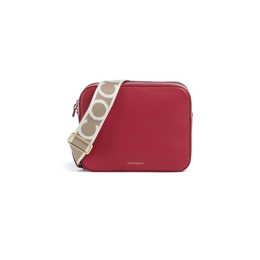 COCCINELLE Borsa Donna a Tracolla Rossa, In Vera Pelle, Tebe Large