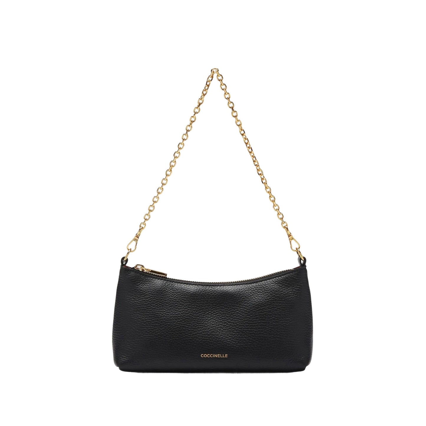 COCCINELLE Borsa Donna Nera con Catena e Tracolla Regolabile, In Vera Pelle, Aura