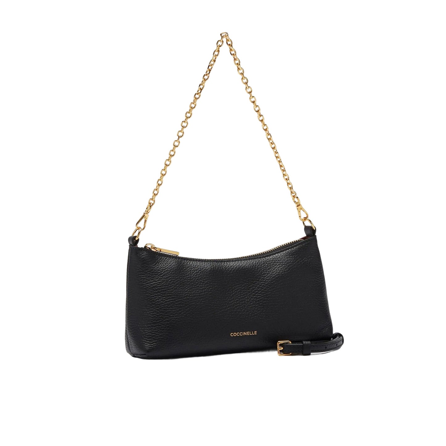 COCCINELLE Borsa Donna Nera con Catena e Tracolla Regolabile, In Vera Pelle, Aura