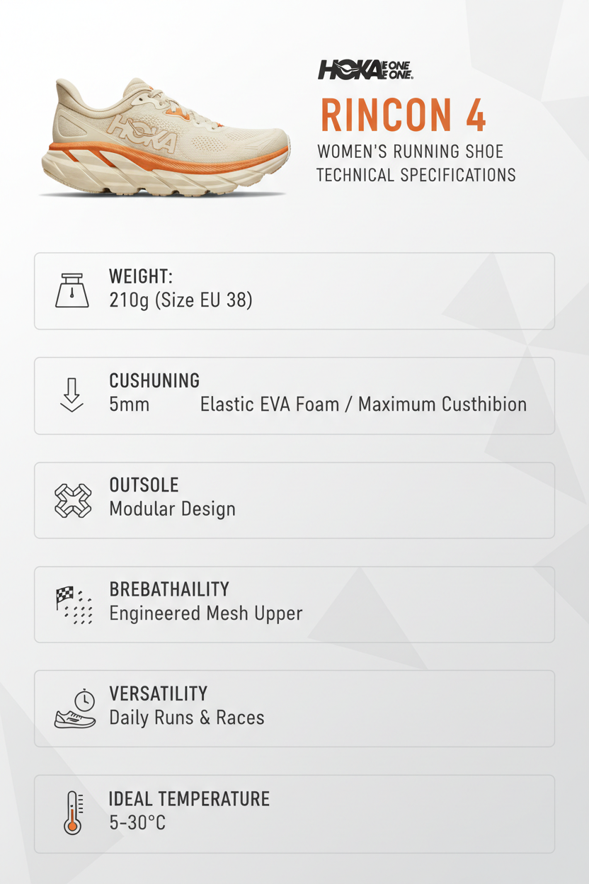 Hoka One One Scarpe Running Donna Vaniglia Betulla - Rincon 4 1155131/VCH