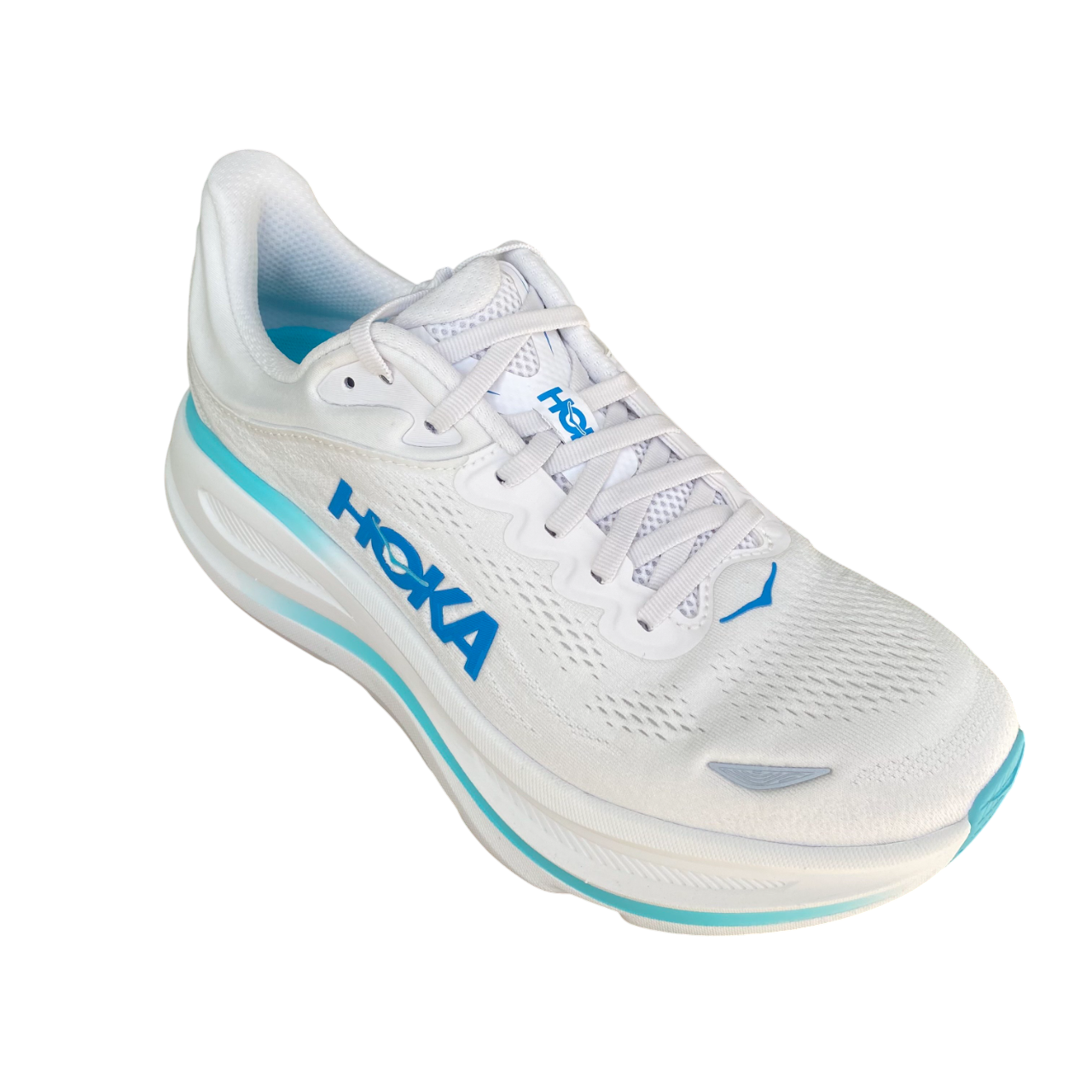 Hoka One One Bondi 9 Scarpe Running Uomo Bianco Blu - 1162011-WKB