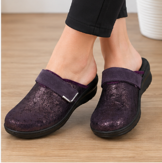 Hergos Baltimora H3502 – Ciabatta Donna Camoscio Viola con Tecnologia B.O.S.
